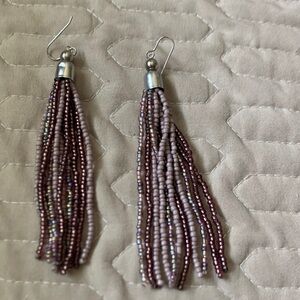 Elegant Beaded Tassel Earrings